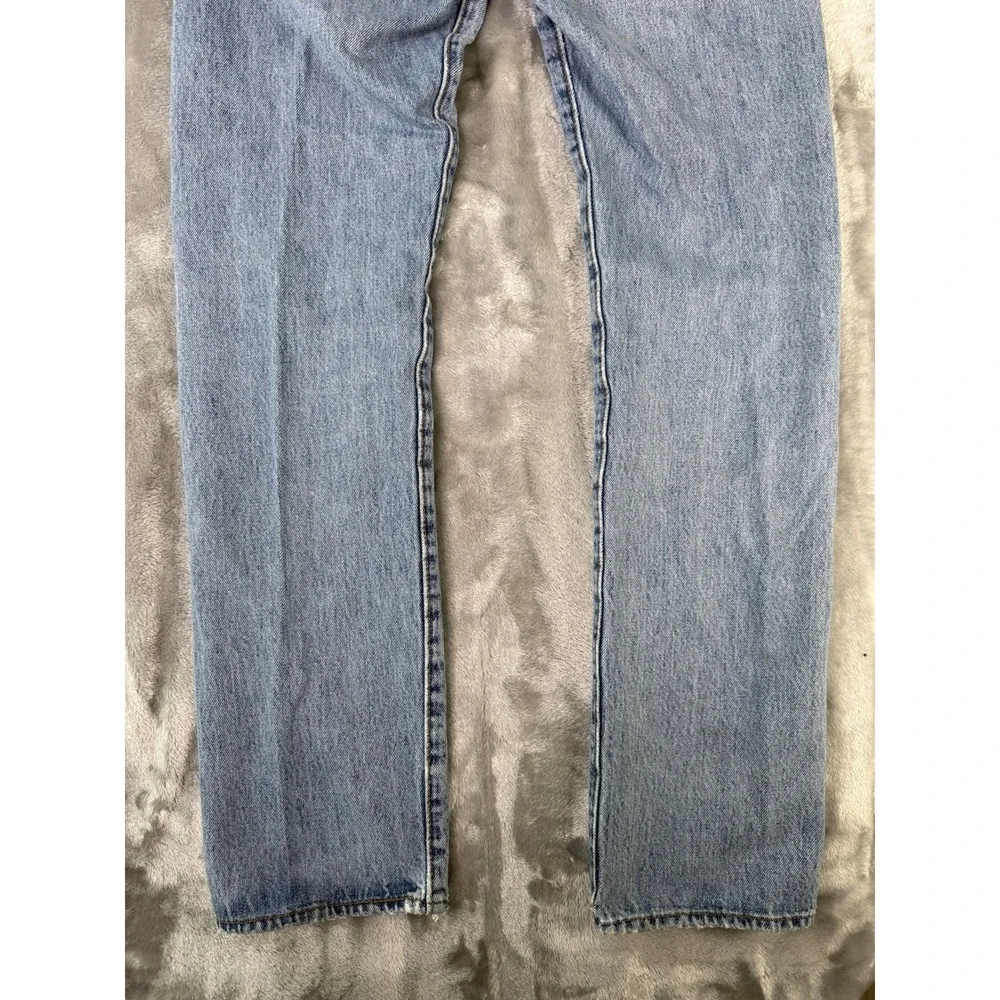 Levis Jeans Mens Blue 501 Premium Light Wash Button Fly Straight Denim 28x32